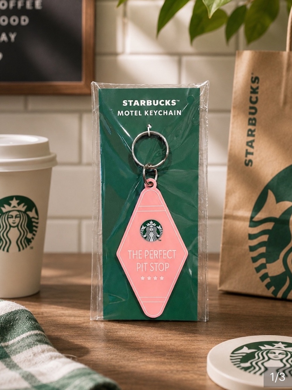Starbucks 2026 Road Trip Collection Pink Motel Keychain The Perfect Pit Stop
